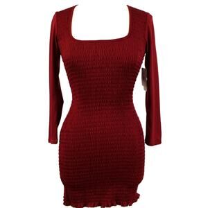 Row‎ A Womens Mini Dress Large Smocked Bodycon Going Out Party Club Y2K Retro